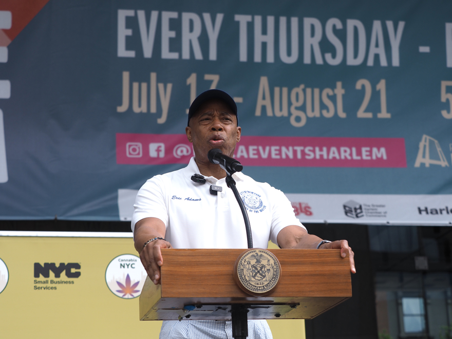 Eric Adams at Cannabis Festival, Harlem, July 19, 2025